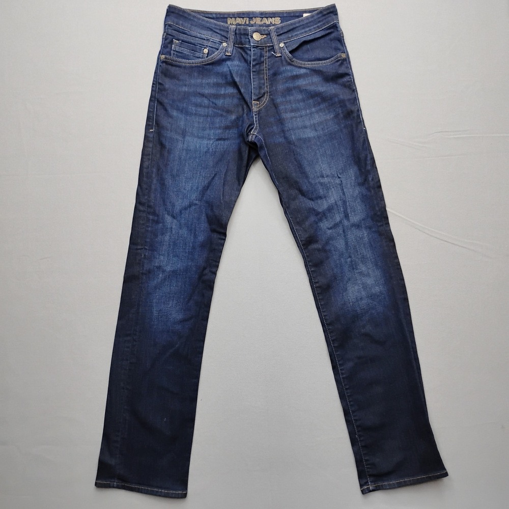 Mavi Jeans Mens Matt Relaxed Straight Leg Dark Wash Denim Pants 30x32